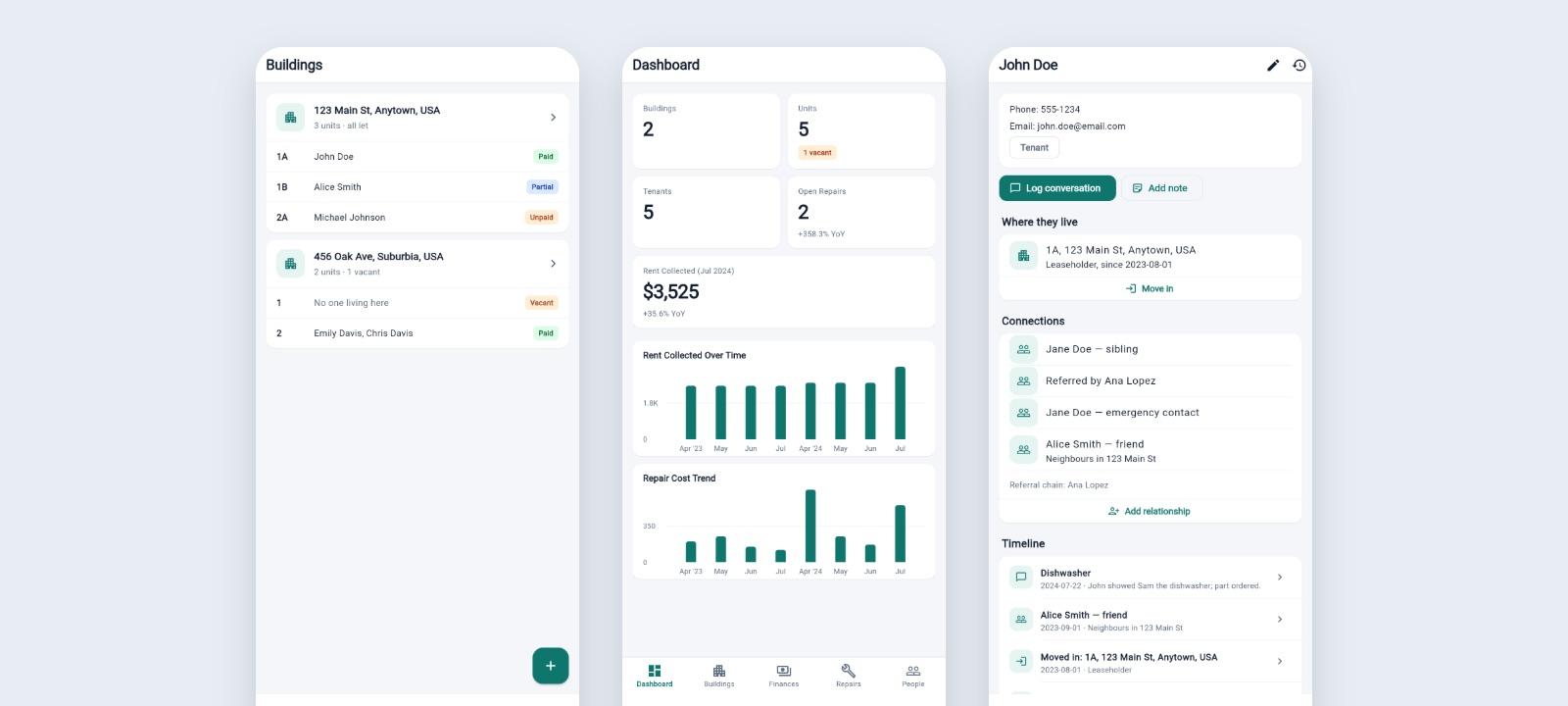 EstateWise — Buildings, the dashboard and a person