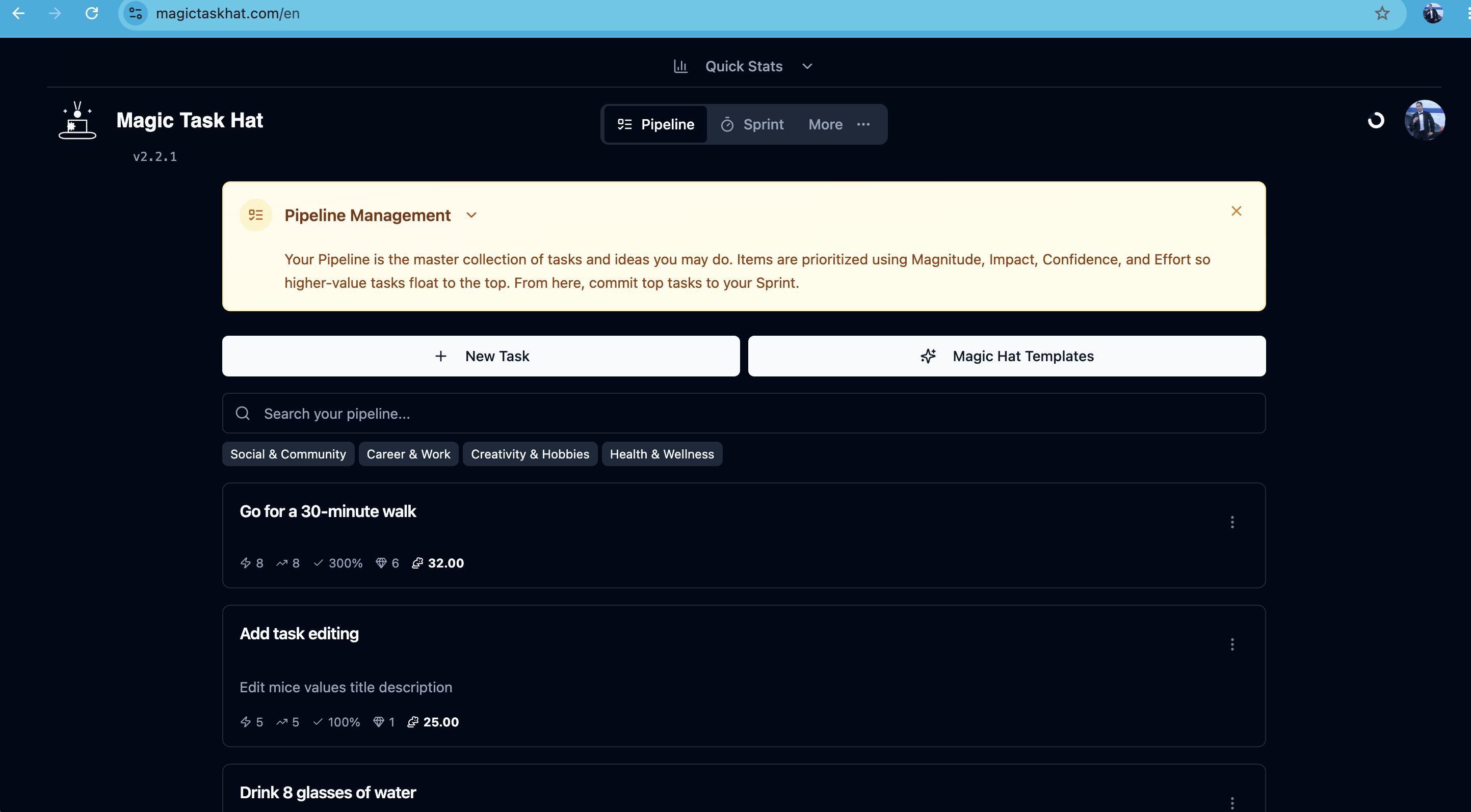 Magic Task Hat — Pipeline