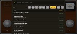 Station search filtered to Jazz, sorted by quality