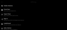 Settings — cloud sync, pack import, sign-in, leaderboard