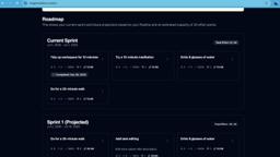 Roadmap — current sprint plus projected future sprints from your effort capacity