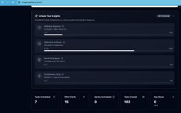 Analytics — unlockable insight milestones and lifetime stats